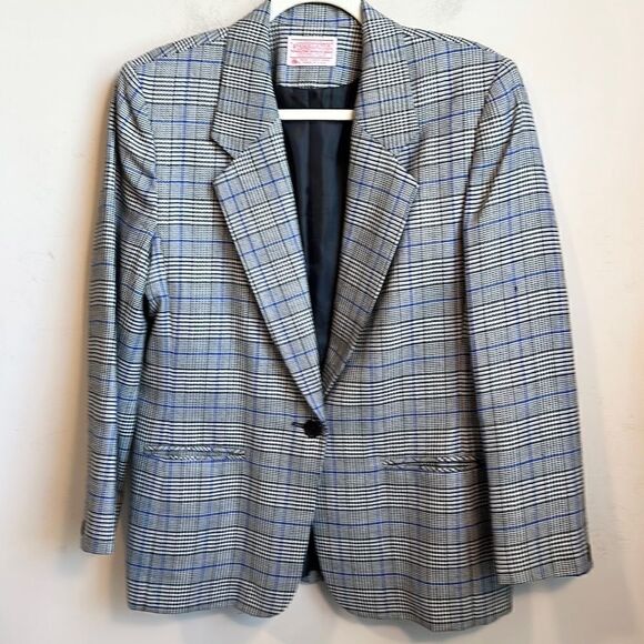 Pendleton VTG Virgin Wool Plaid Blazer 12P - Picture 1 of 9